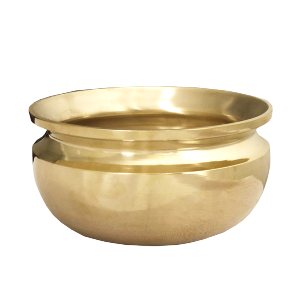 Pure Brass Handi Bronze Pana/Vengala Chatti Gold | Traditional Cooking & Serving Vessel  (Unity Handicrafts)