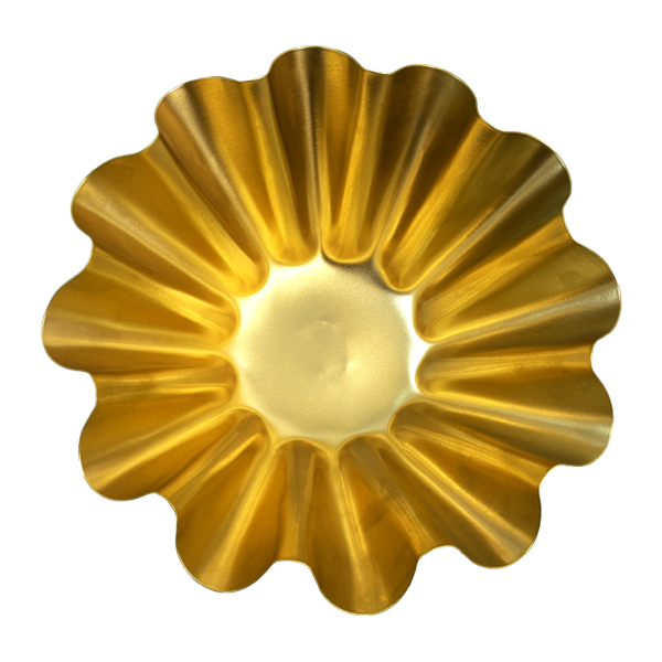 Elegant Handcrafted Gold Decorative Pedestal Fruit Bowl – Handcrafted Centerpiece Gold (Unity Handicrafts)