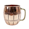 Pure Copper Embossed Design Mug | Traditional Vintage-Style Copper Tankard | Handmade with Handle | 400ml (Unity Handicrafts )