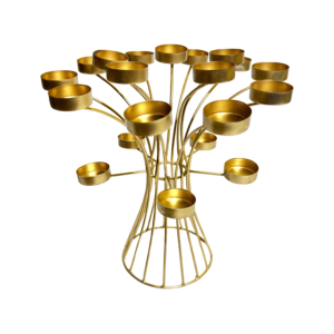 Tree Type Tealight Candle Holder With Gold Finish for Diwali