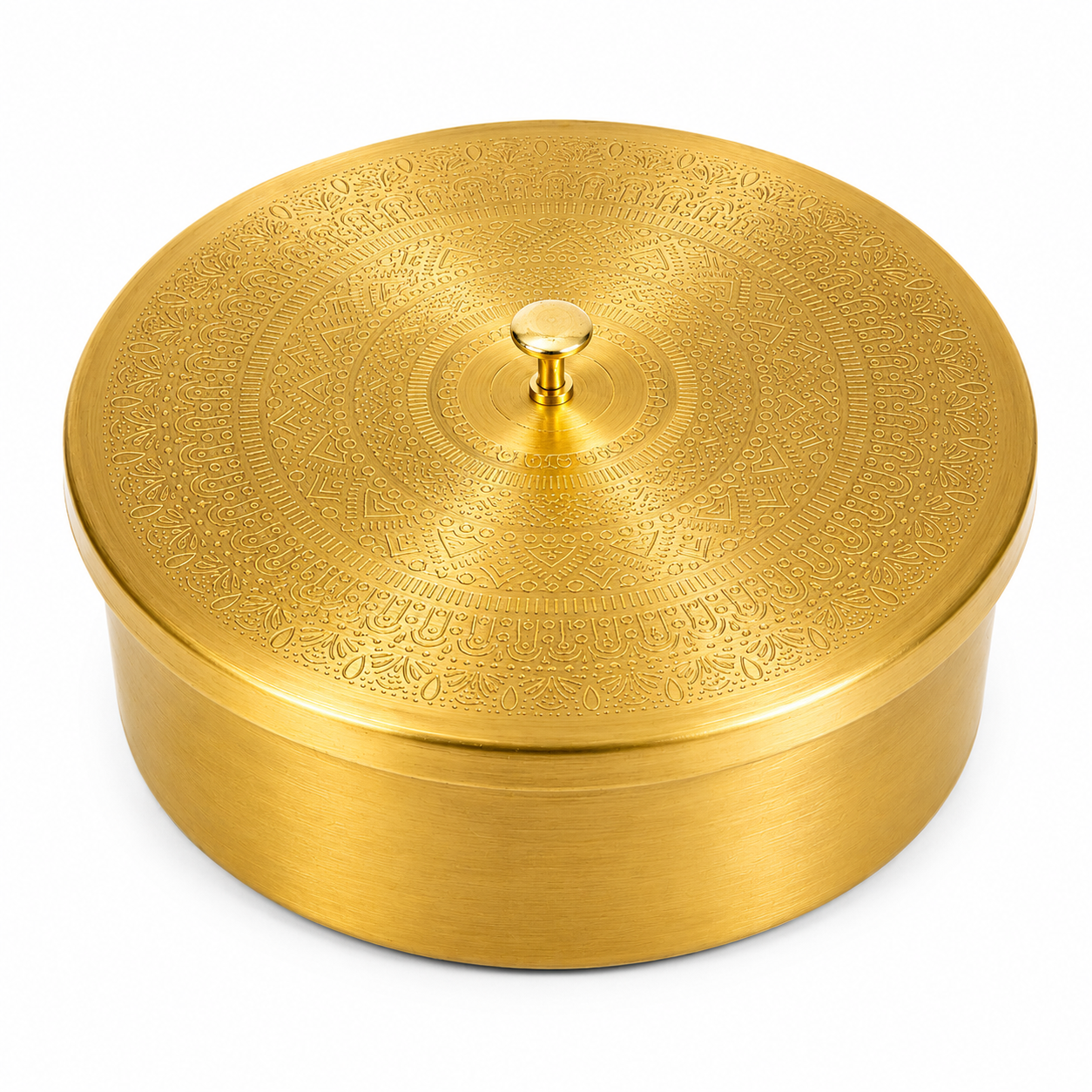 Traditional Pure Brass Masala Dabba with 7 Containers | 8" inch