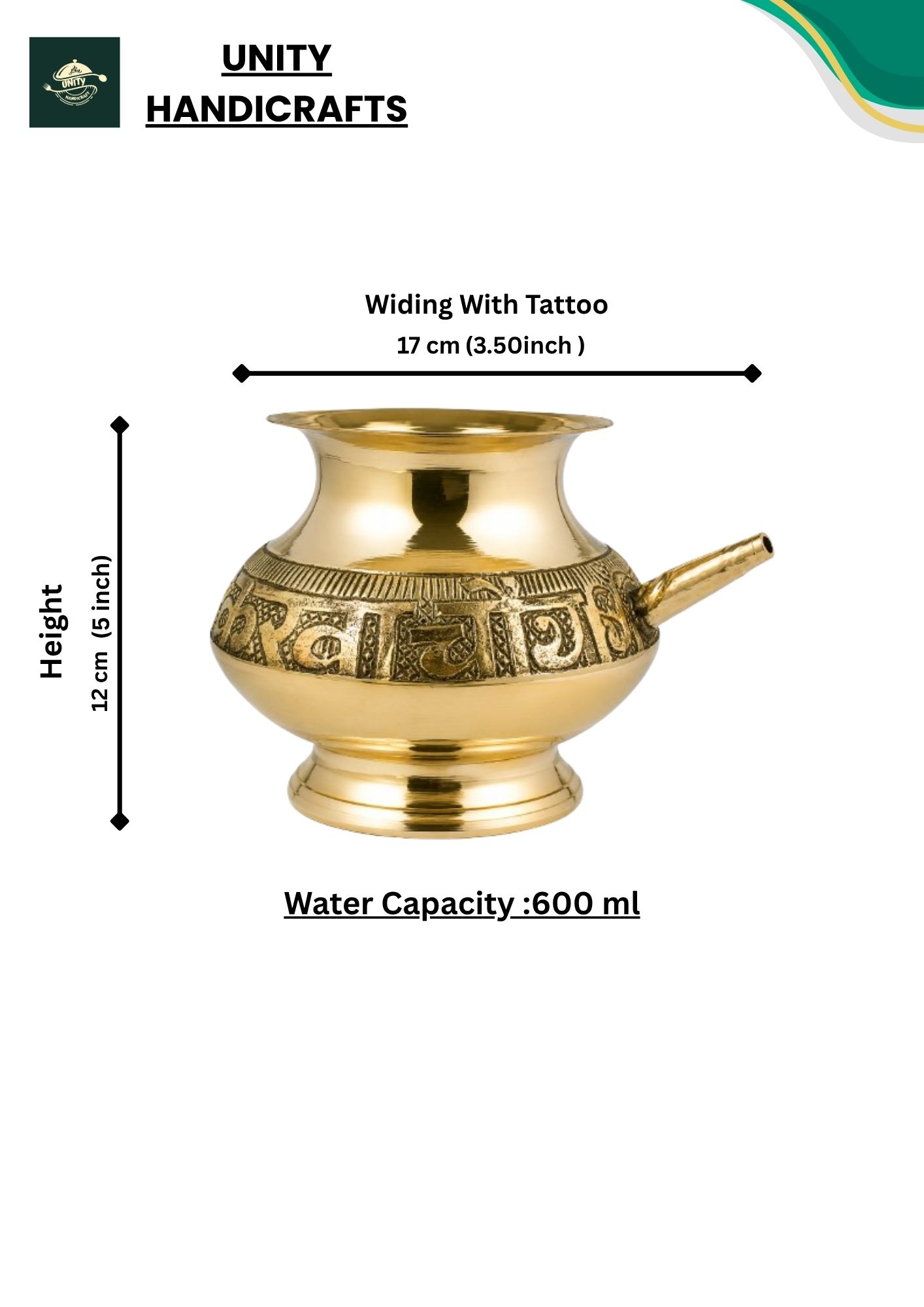 Traditional Brass Karva Pot for Hindu Puja & Home Temple