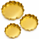Decorative Lotus Design Brass Plate for Pooja, Diwali & Gifting