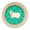 German Silver Pichwai Cow Design Decorative Plate for Pooja, Home Decor, Gifting and Festive Decoration