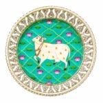 Pichwai Cow Design Decorative Tray | 5 inch